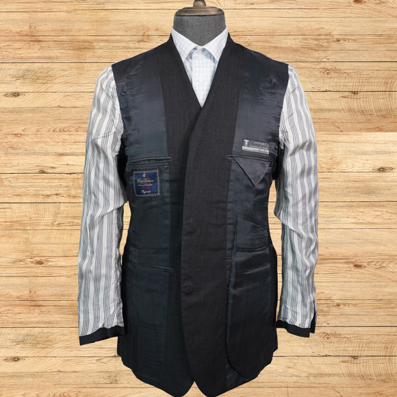 Brooks Brothers 1818 Fitzgerald X Estrato Mens 40L Charcoal Wool 2 Button USA - Picture 5 of 8